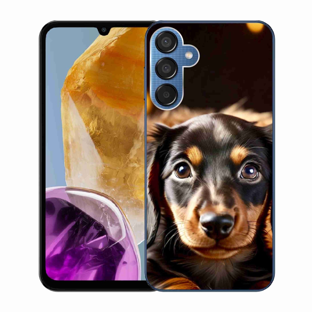 Gelový kryt mmCase na Samsung Galaxy M15 5G - jezevčík