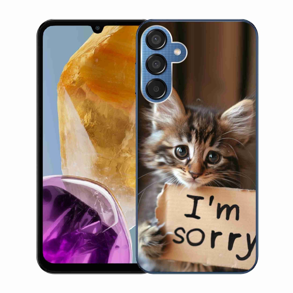 Gelový kryt mmCase na Samsung Galaxy M15 5G - kočíčí omluva