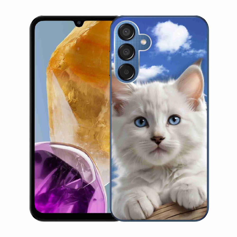 Gelový kryt mmCase na Samsung Galaxy M15 5G - kotě a oblaka