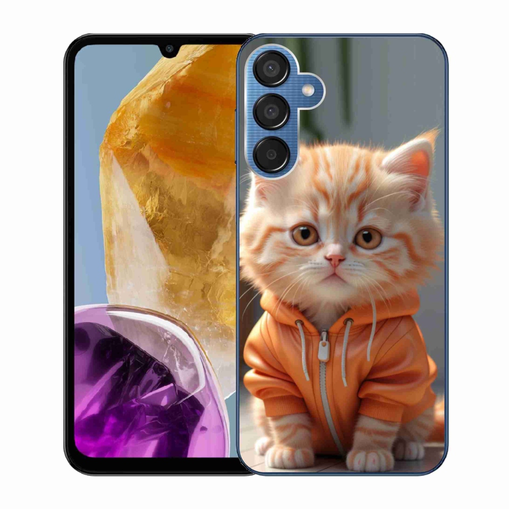 Gelový kryt mmCase na Samsung Galaxy M15 5G - kotě v mikině