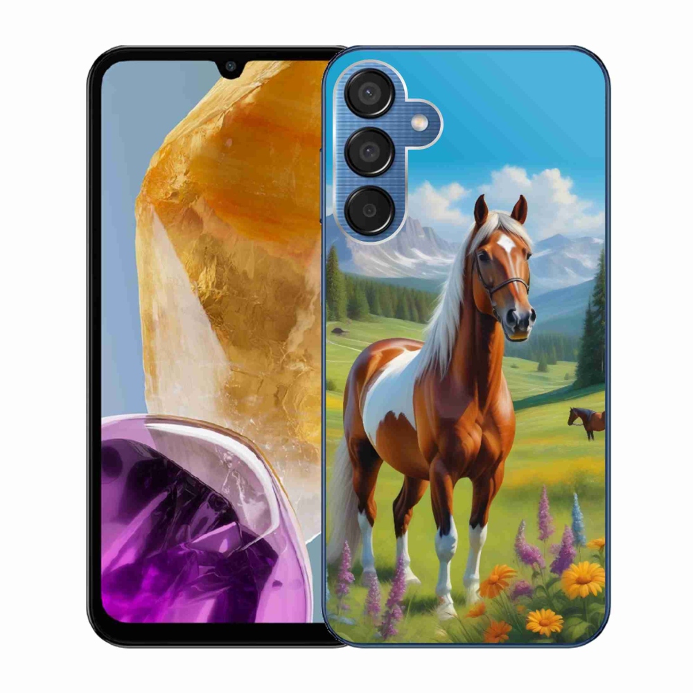 Gelový kryt mmCase na Samsung Galaxy M15 5G - kůň na louce