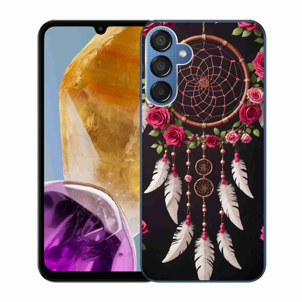 Gelový kryt mmCase na Samsung Galaxy M15 5G - lapač snů s růžemi