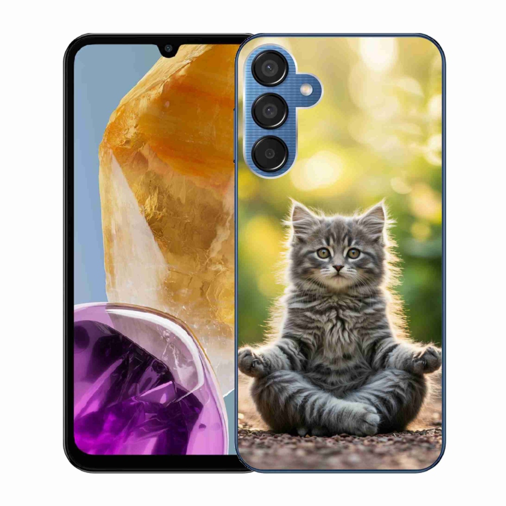 Gelový kryt mmCase na Samsung Galaxy M15 5G - meditující kotě