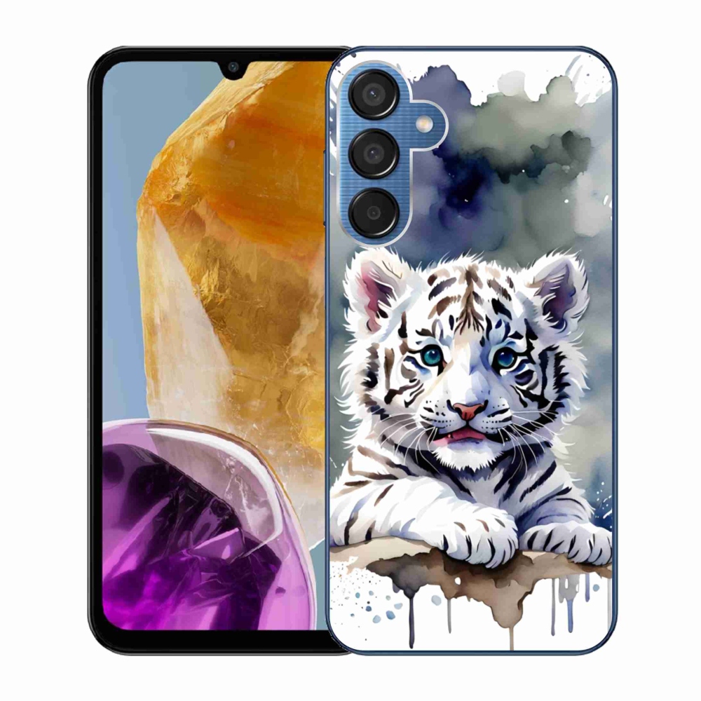 Gelový kryt mmCase na Samsung Galaxy M15 5G - mládě bílého tygra