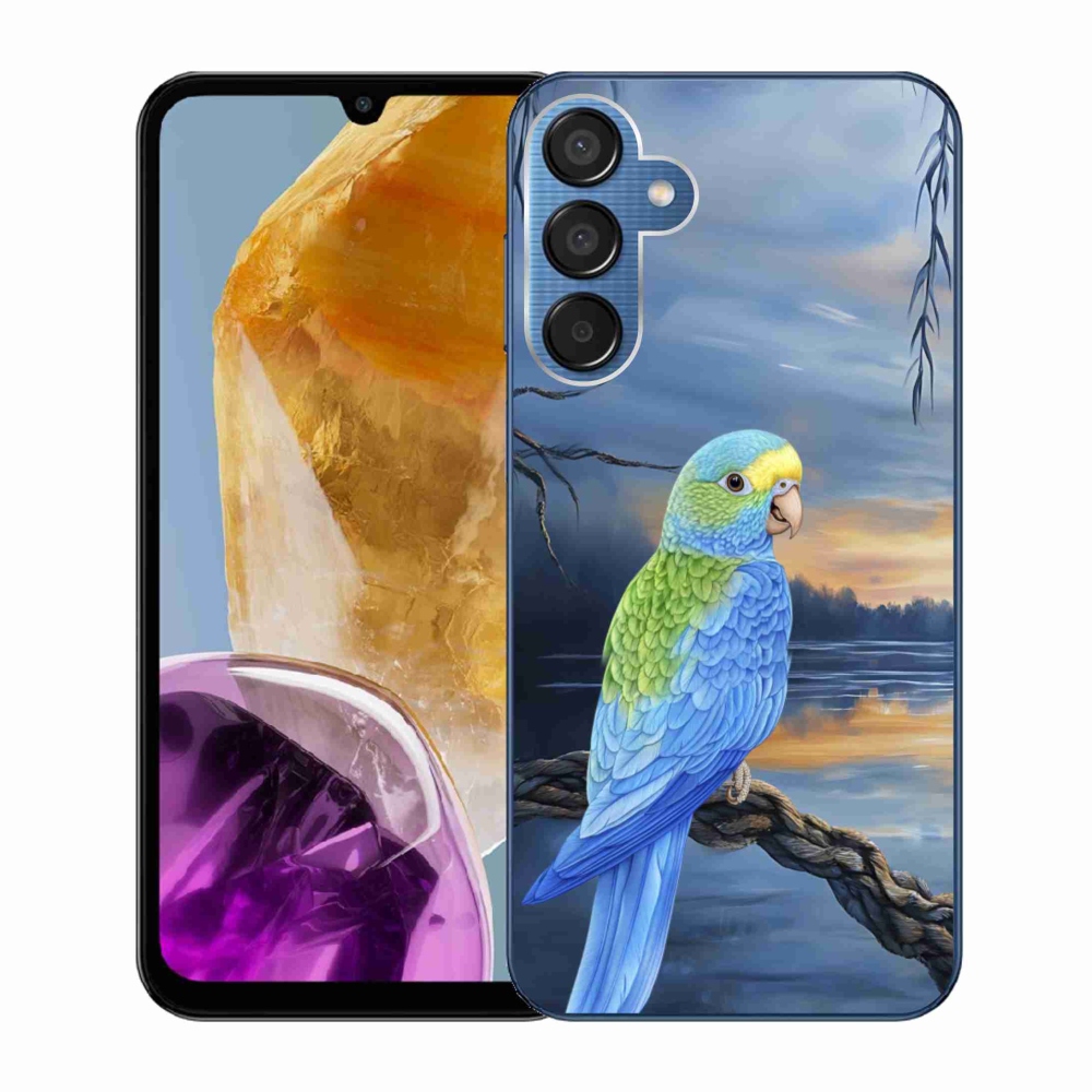 Gelový kryt mmCase na Samsung Galaxy M15 5G - modrý papoušek