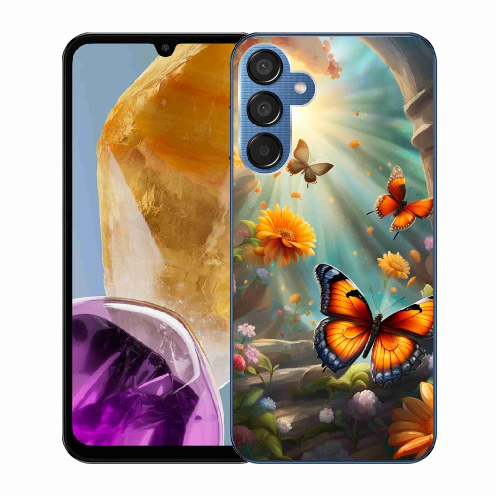 Gelový kryt mmCase na Samsung Galaxy M15 5G - motýlí zahrada 2