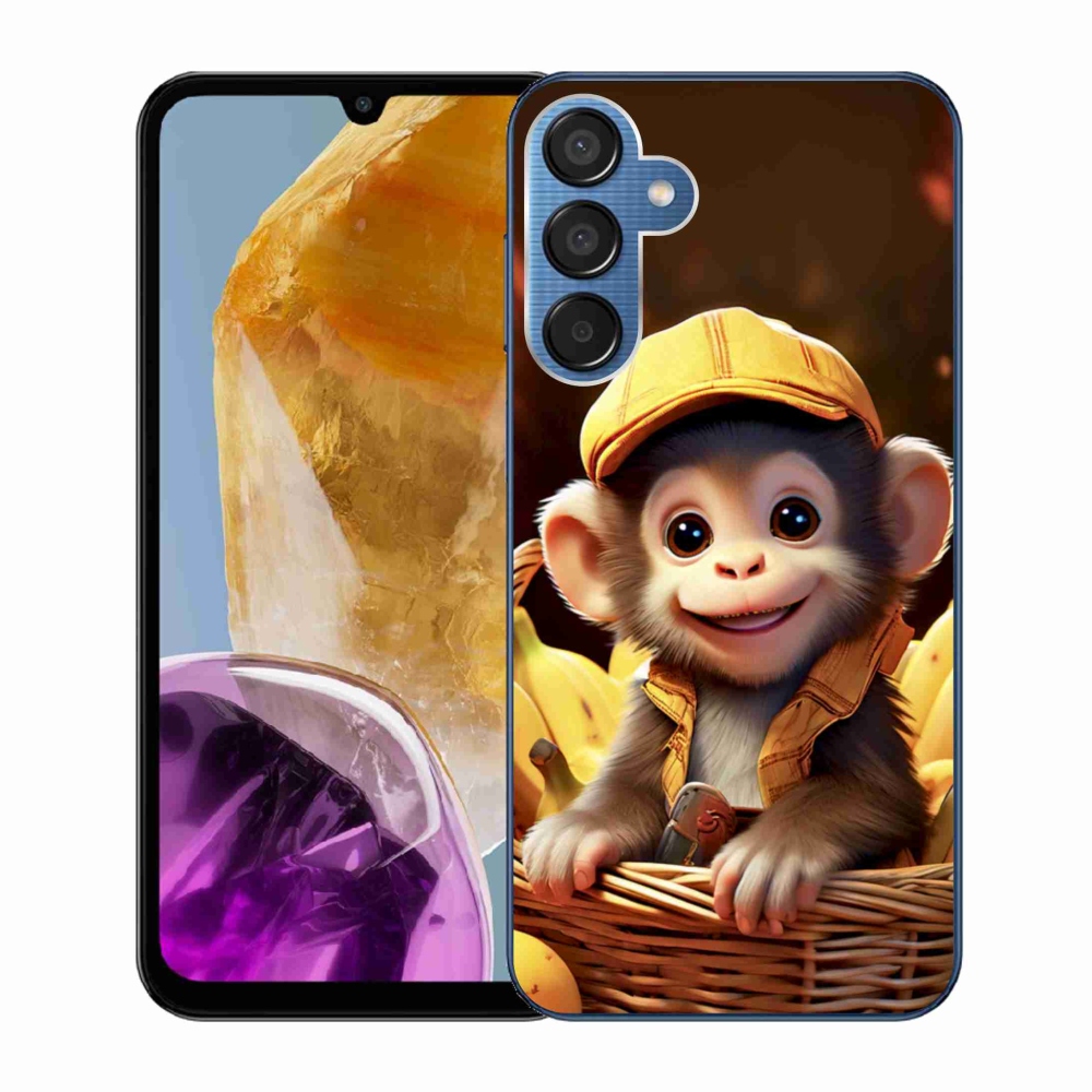 Gelový kryt mmCase na Samsung Galaxy M15 5G - opice v košíku
