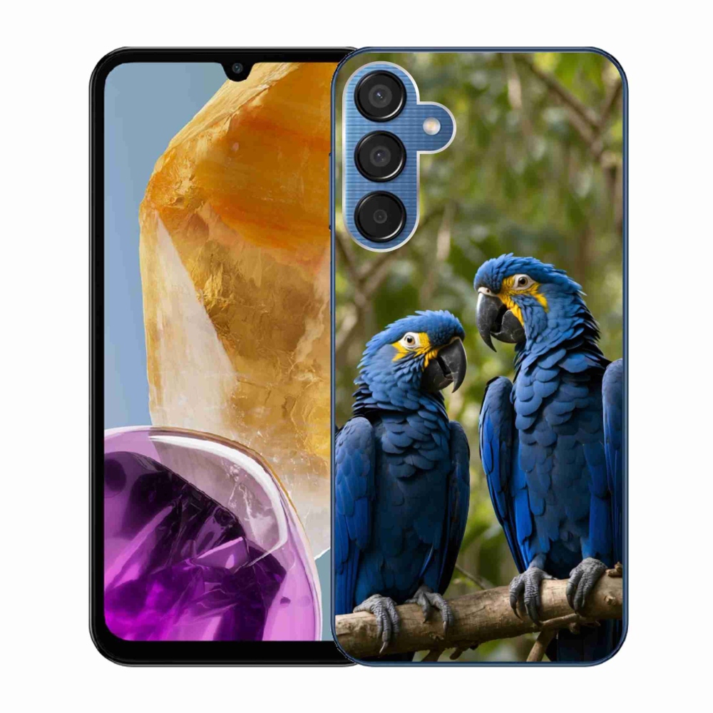 Gelový kryt mmCase na Samsung Galaxy M15 5G - papouščí duo