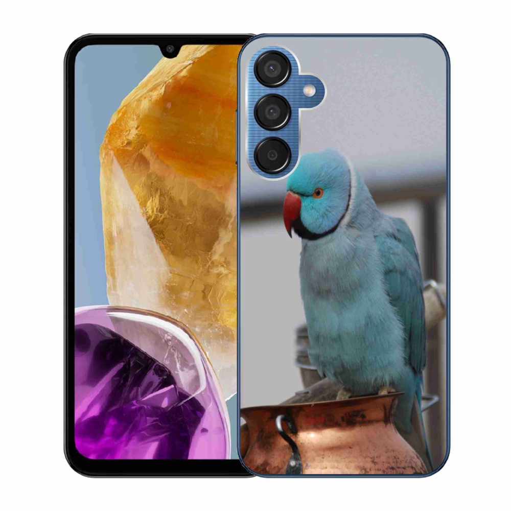Gelový kryt mmCase na Samsung Galaxy M15 5G - papoušek alexandr modrý