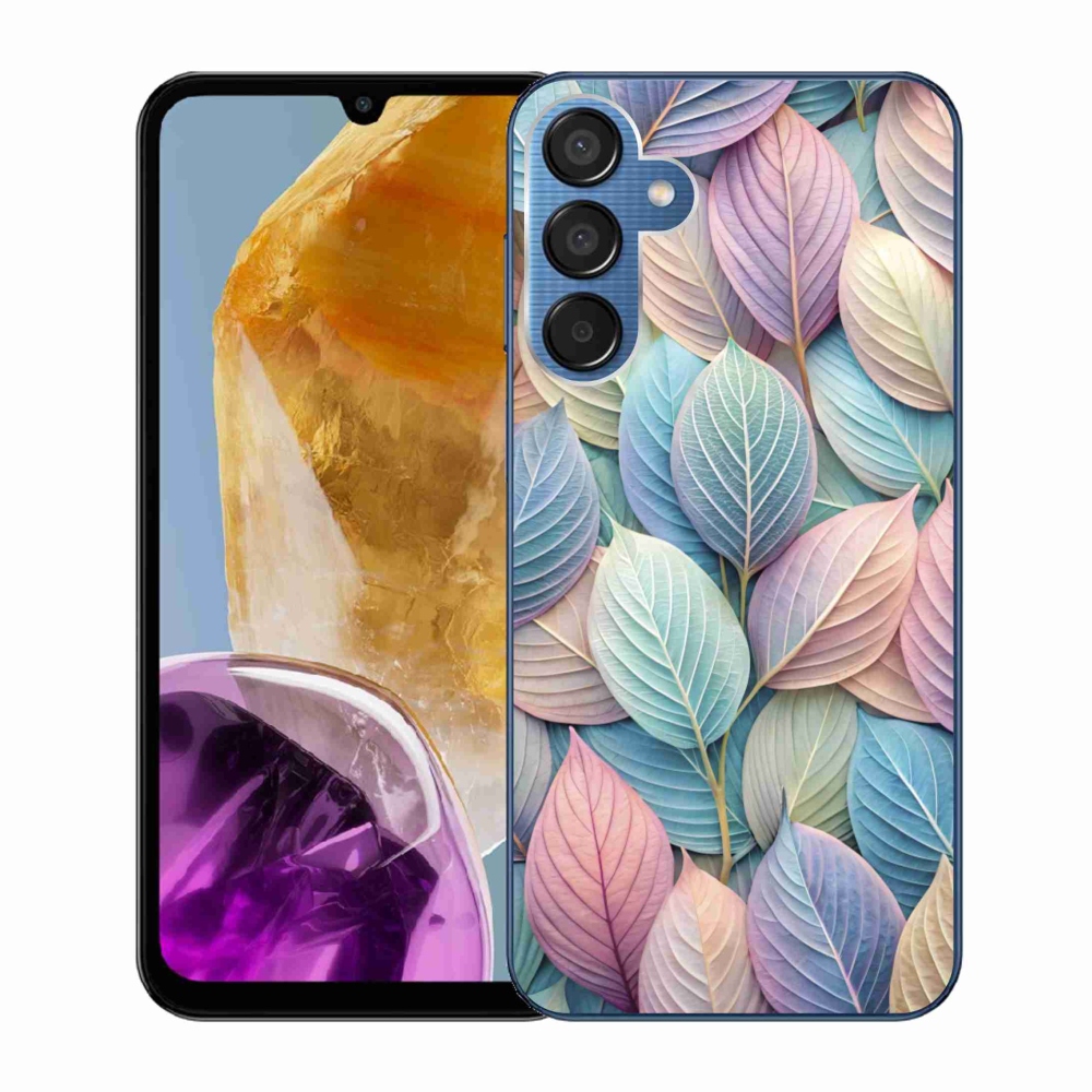 Gelový kryt mmCase na Samsung Galaxy M15 5G - pastelové listy