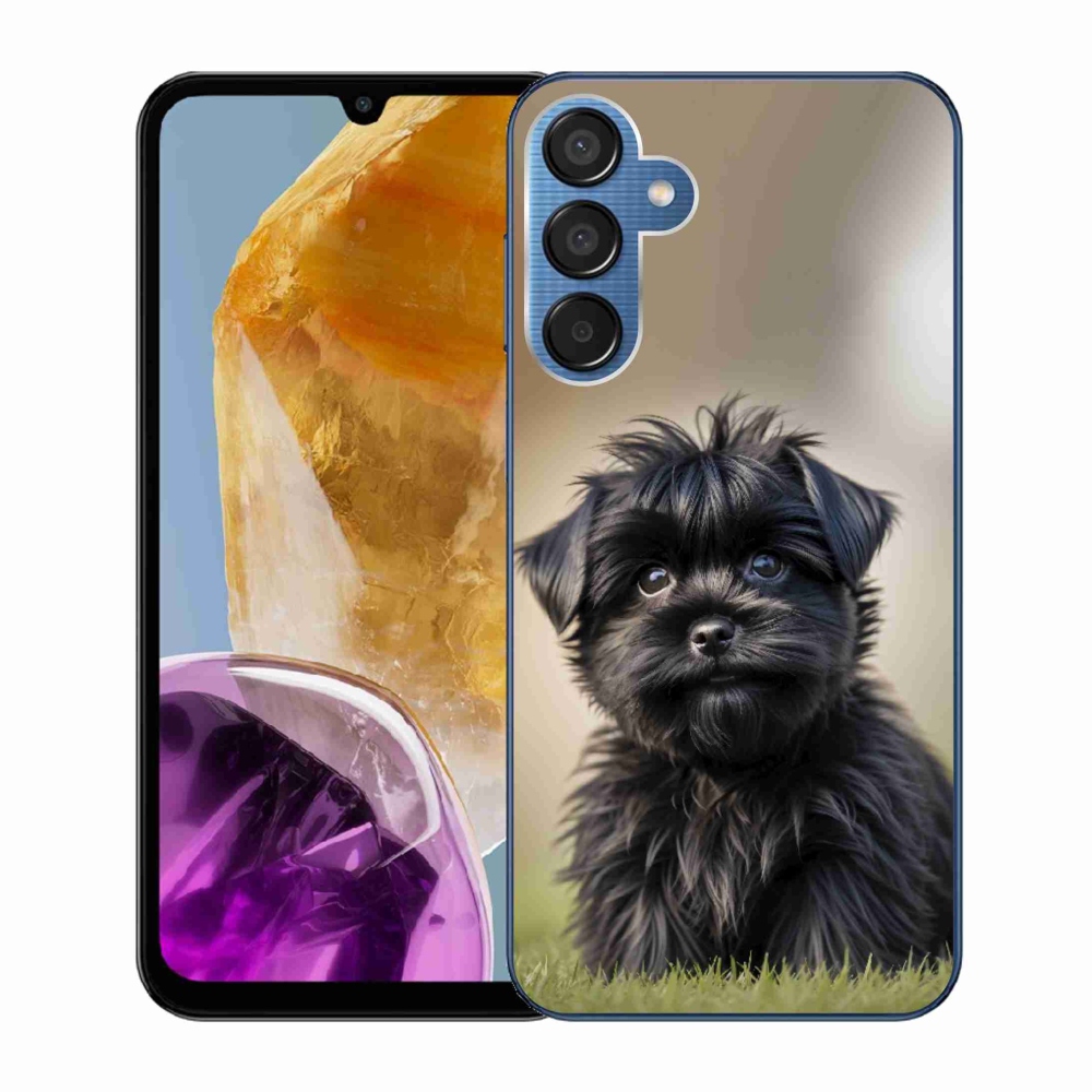 Gelový kryt mmCase na Samsung Galaxy M15 5G - roztomilý černý pejsek