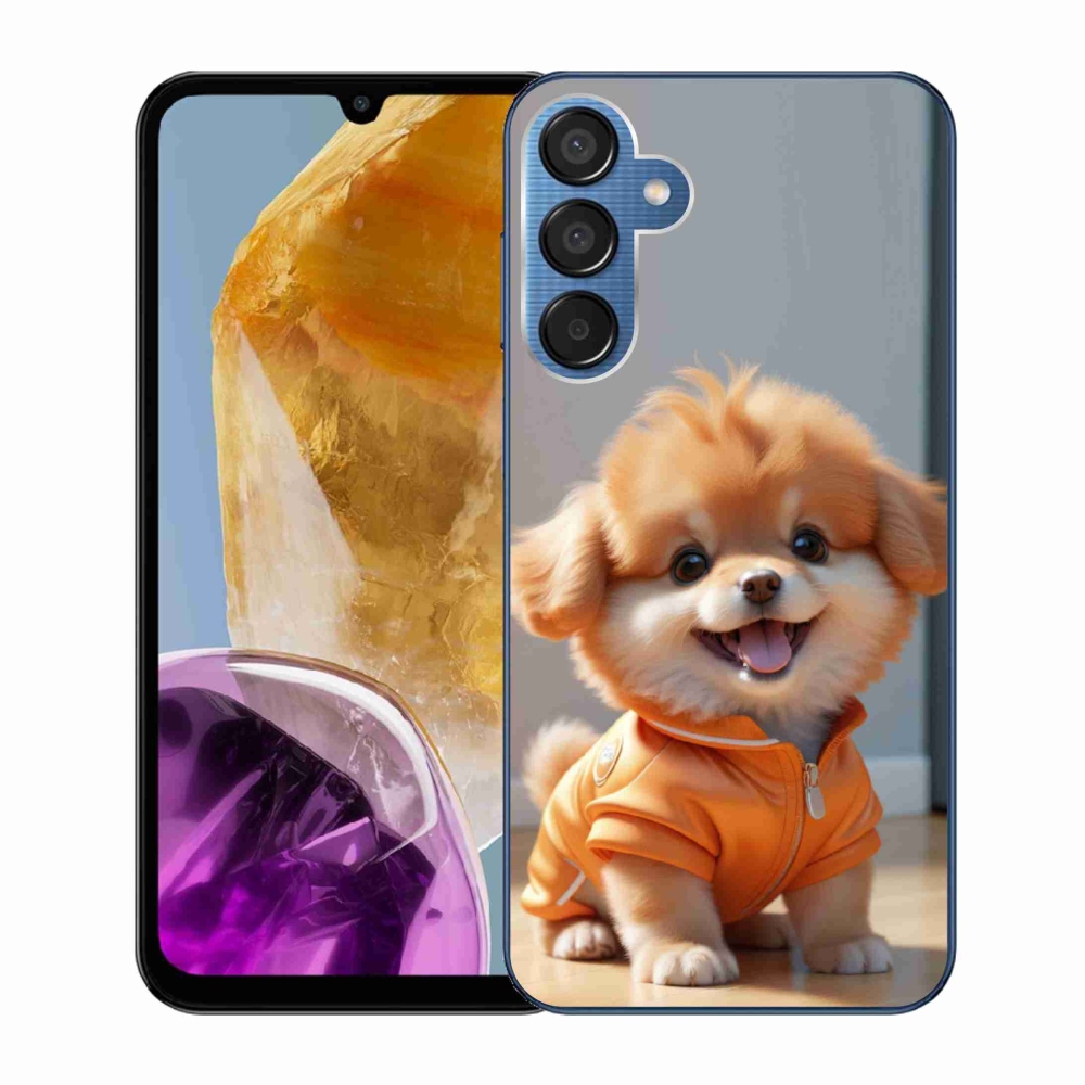Gelový kryt mmCase na Samsung Galaxy M15 5G - roztomilý pomeranian v mikině