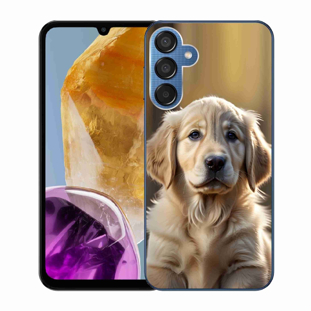 Gelový kryt mmCase na Samsung Galaxy M15 5G - roztomilý zlatý retrívr