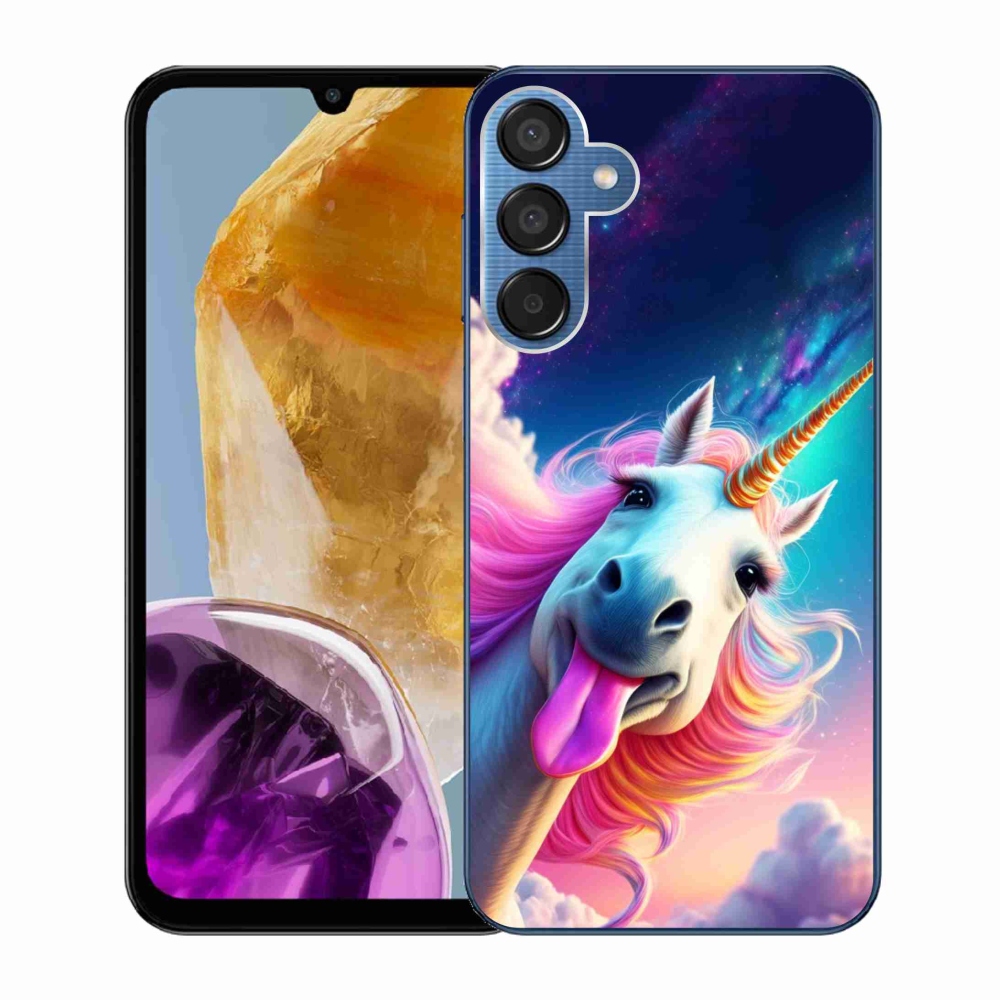 Gelový kryt mmCase na Samsung Galaxy M15 5G - šílený jednorožec