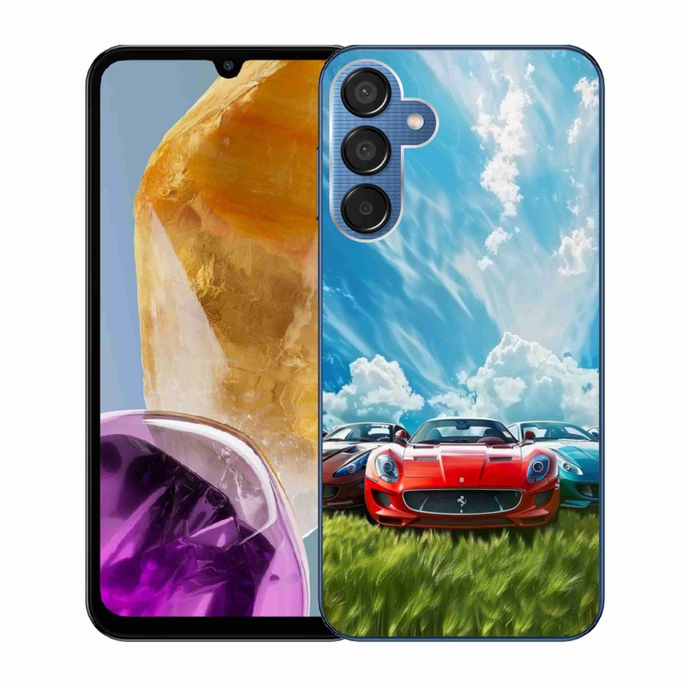 Gelový kryt mmCase na Samsung Galaxy M15 5G - sportovní vozy