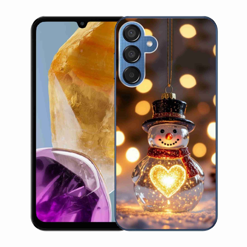 Gelový kryt mmCase na Samsung Galaxy M15 5G - svítící vánoční sněhulák