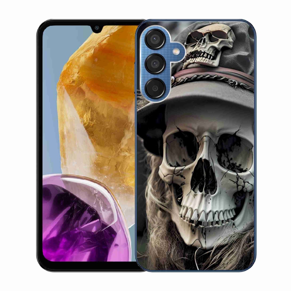 Gelový kryt mmCase na Samsung Galaxy M15 5G - temná lebka