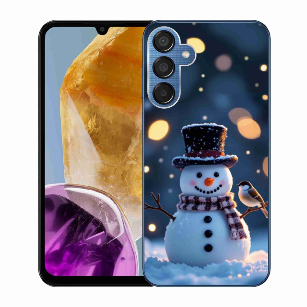 Gelový kryt mmCase na Samsung Galaxy M15 5G - vánoční sněhulák
