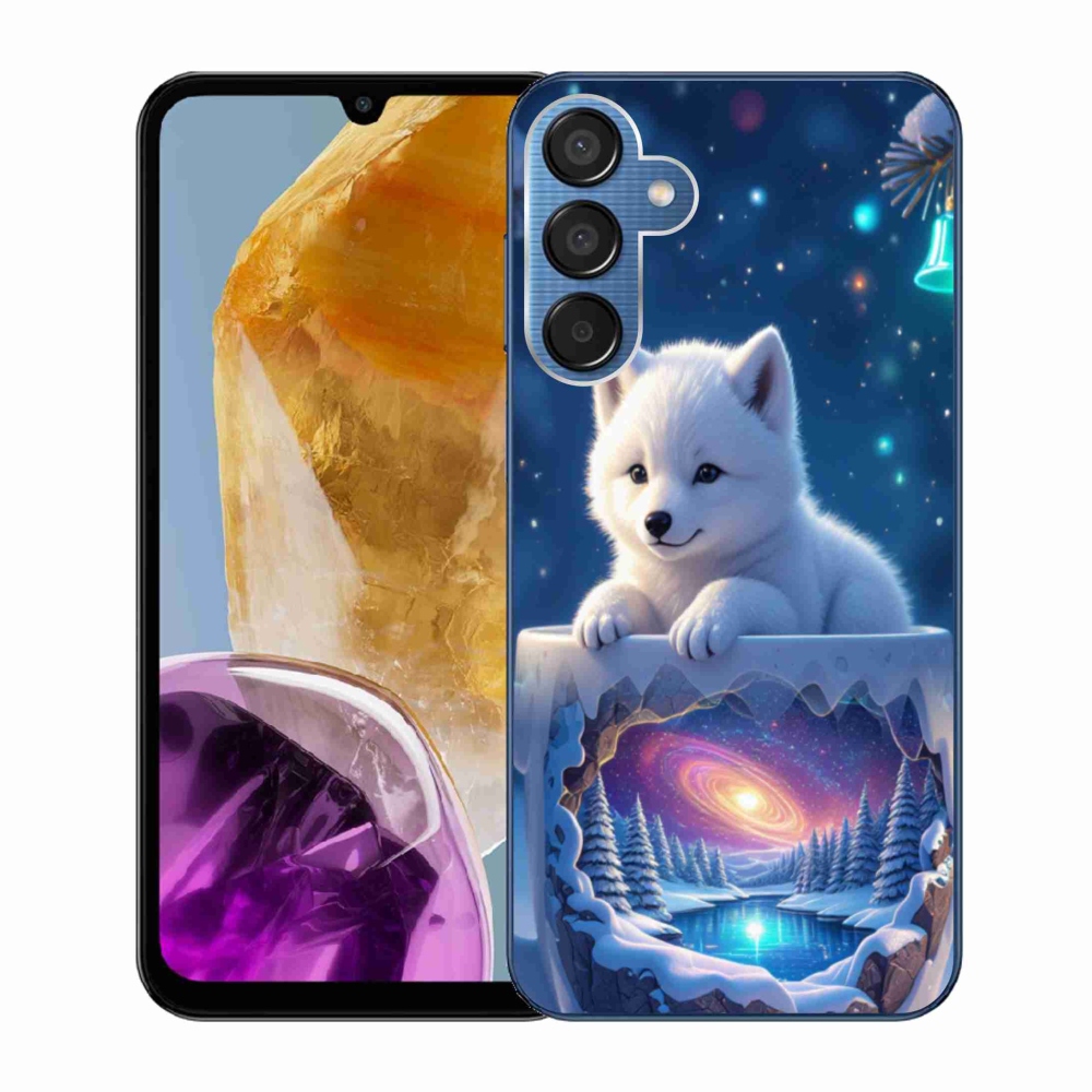 Gelový kryt mmCase na Samsung Galaxy M15 5G - vánoční štěně