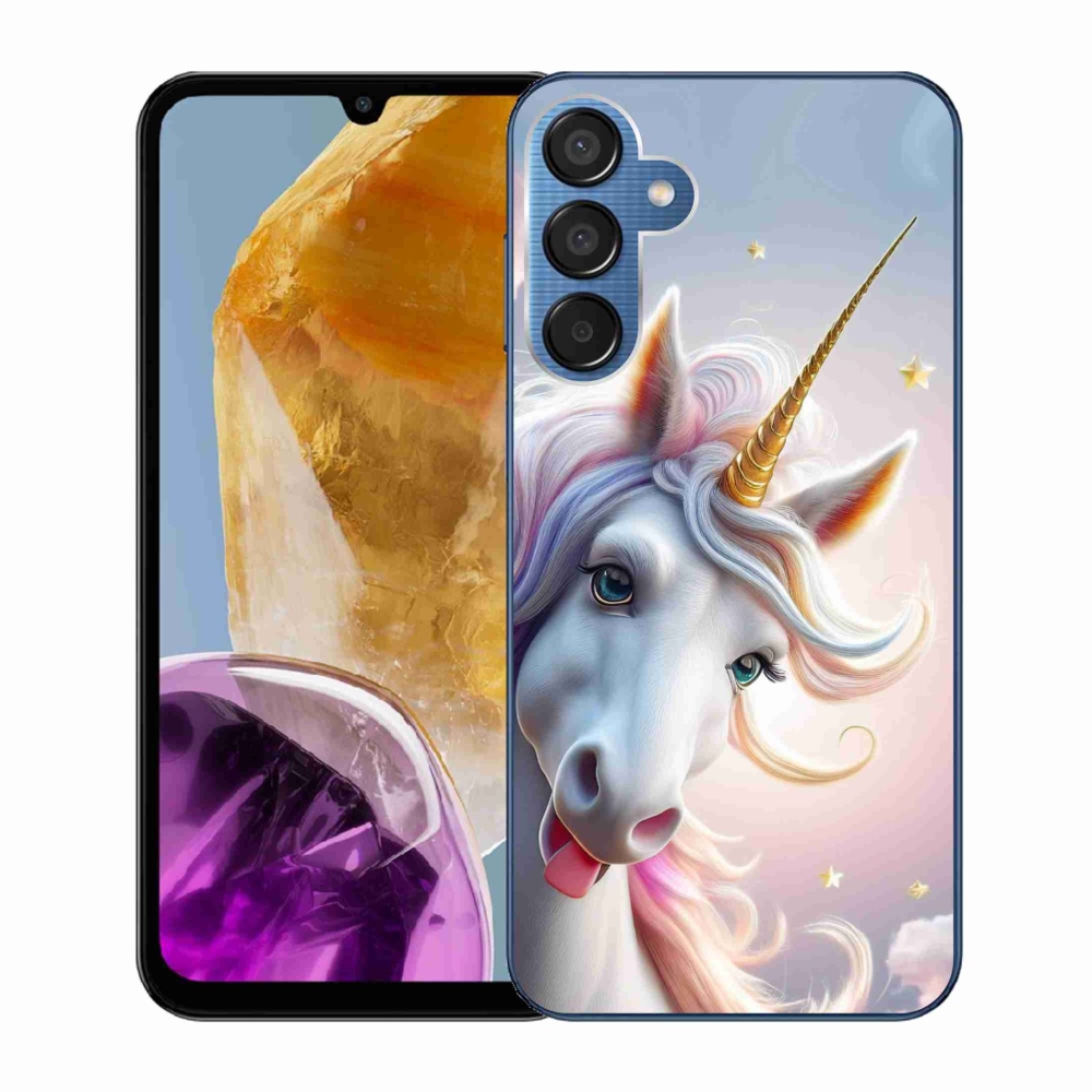 Gelový kryt mmCase na Samsung Galaxy M15 5G - veselý jednorožec