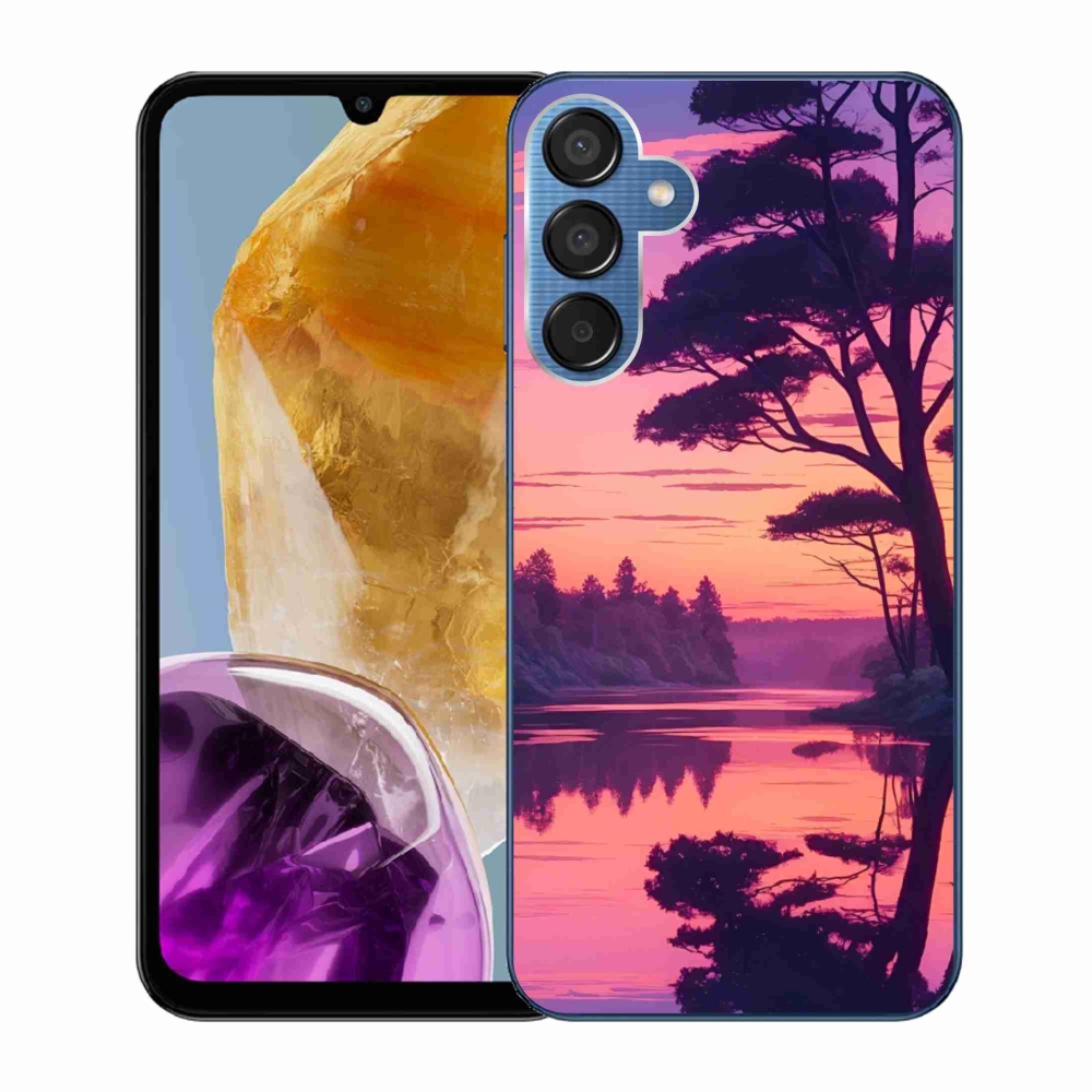 Gelový kryt mmCase na Samsung Galaxy M15 5G - západ slunce nad jezerem