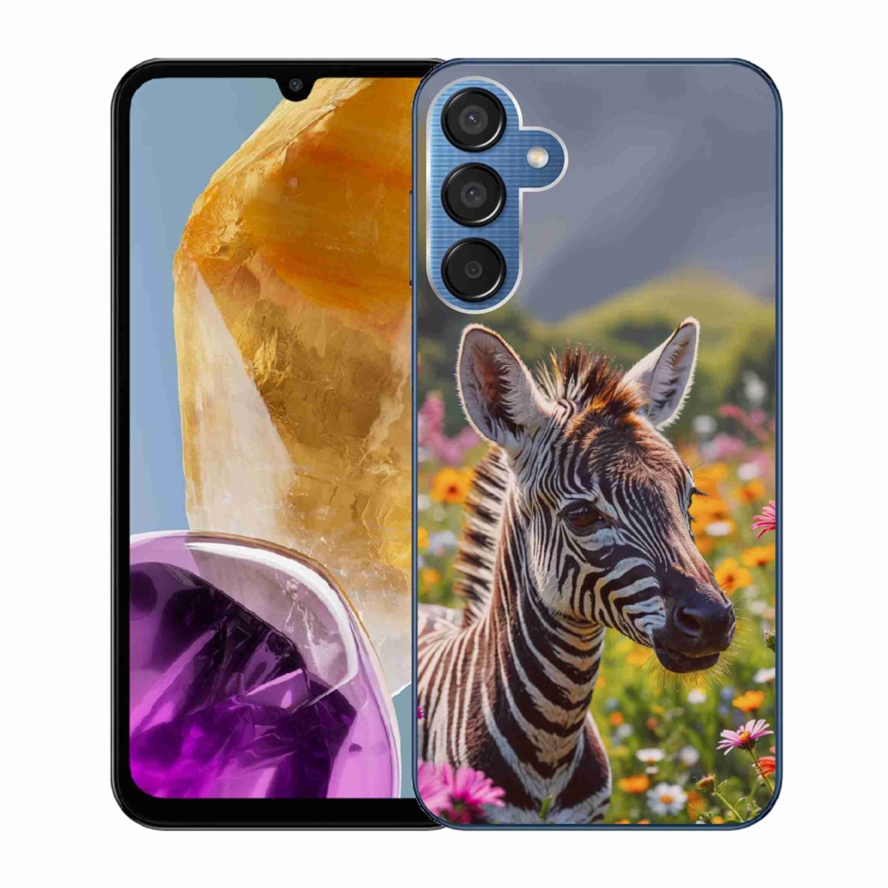 Gelový kryt mmCase na Samsung Galaxy M15 5G - zebra na louce
