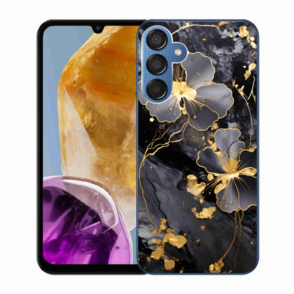 Gelový kryt mmCase na Samsung Galaxy M15 5G - zlaté květy