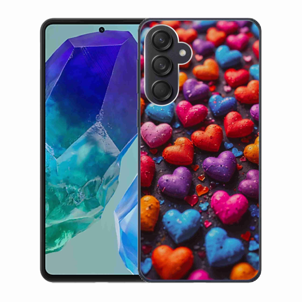 Gelový kryt mmCase na Samsung Galaxy M55 5G - barevná srdce