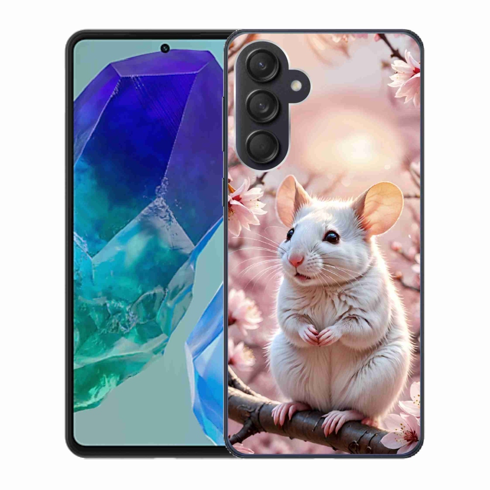 Gelový kryt mmCase na Samsung Galaxy M55 5G - bílá myš na větvi