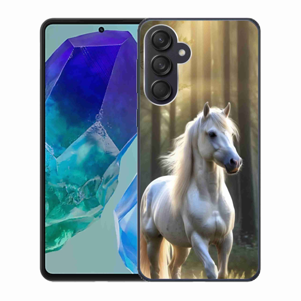 Gelový kryt mmCase na Samsung Galaxy M55 5G - bílý kůň 3