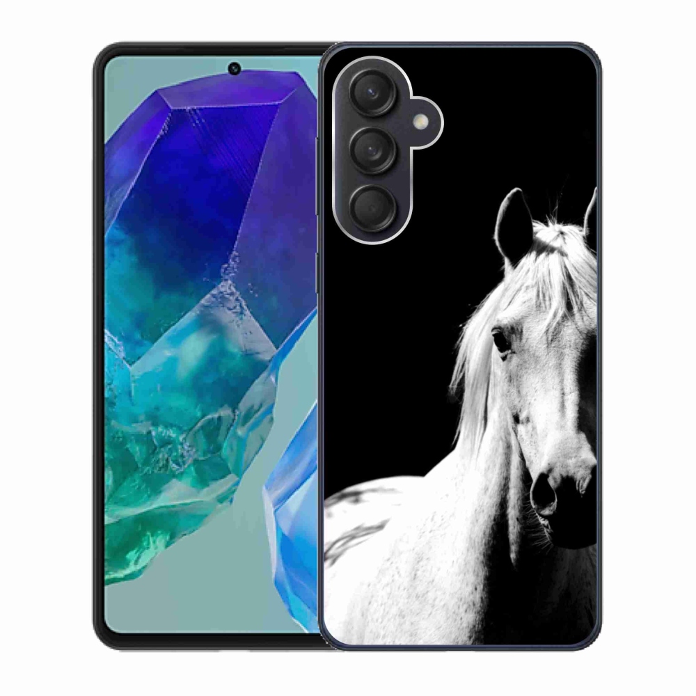 Gelový kryt mmCase na Samsung Galaxy M55 5G - bílý kůň 5