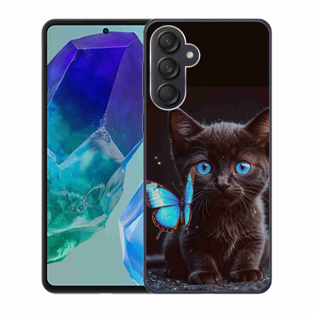 Gelový kryt mmCase na Samsung Galaxy M55 5G - černé kotě 3