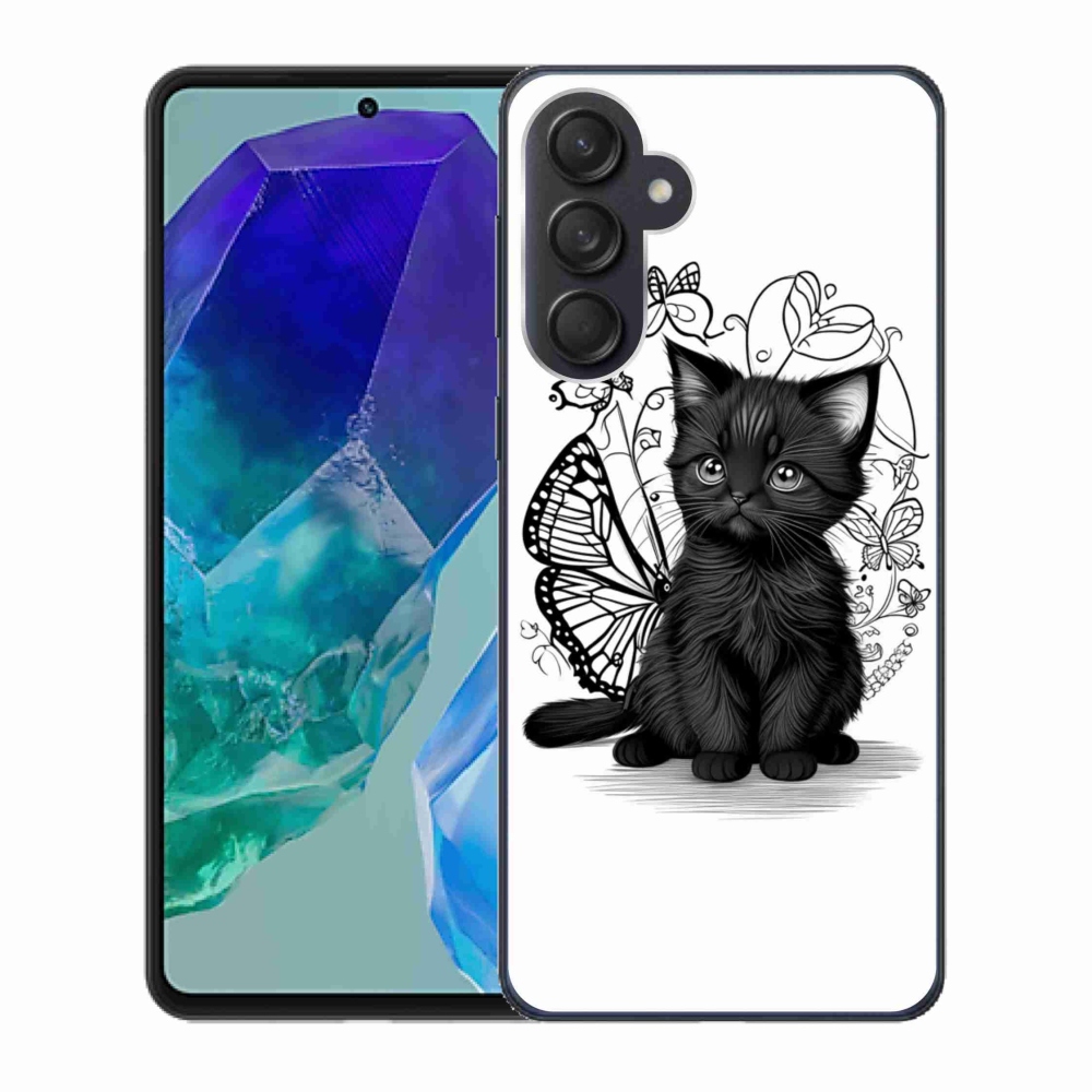 Gelový kryt mmCase na Samsung Galaxy M55 5G - černé kotě