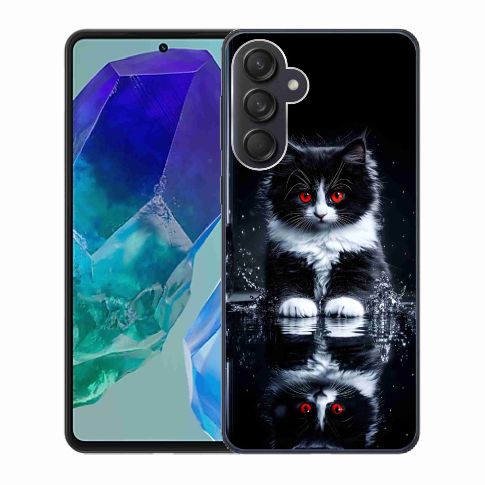 Gelový kryt mmCase na Samsung Galaxy M55 5G - černobílé kotě