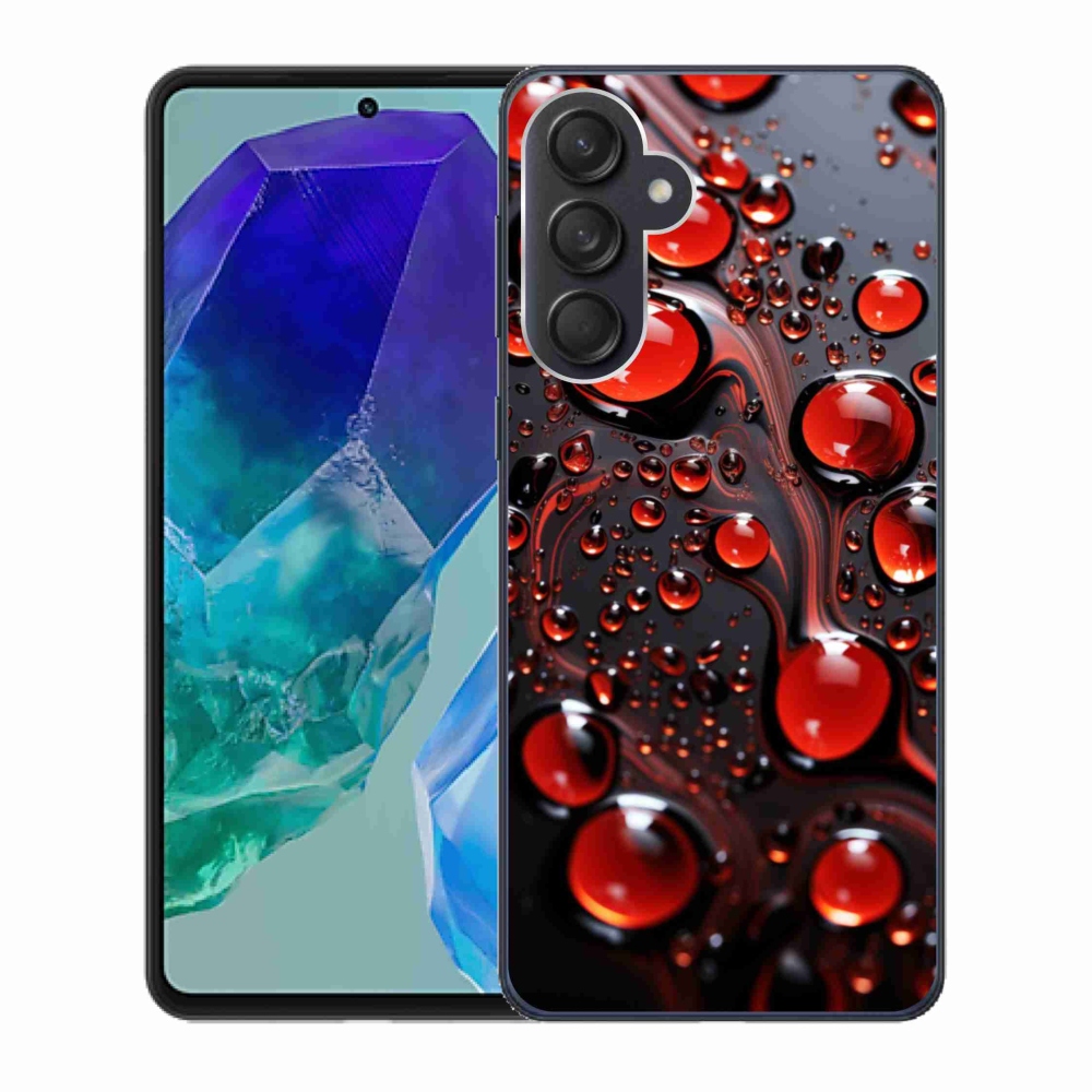 Gelový kryt mmCase na Samsung Galaxy M55 5G - červené kapky 2