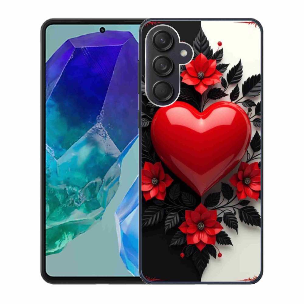 Gelový kryt mmCase na Samsung Galaxy M55 5G - červené srdce