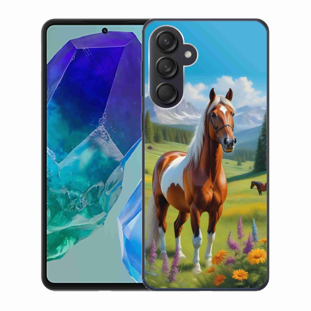 Gelový kryt mmCase na Samsung Galaxy M55 5G - kůň na louce