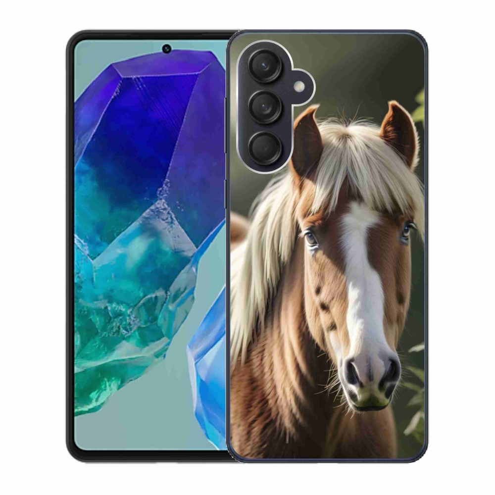 Gelový kryt mmCase na Samsung Galaxy M55 5G - kůň se světlou hřívou