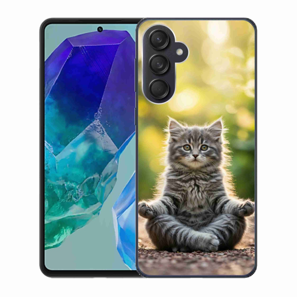 Gelový kryt mmCase na Samsung Galaxy M55 5G - meditující kotě