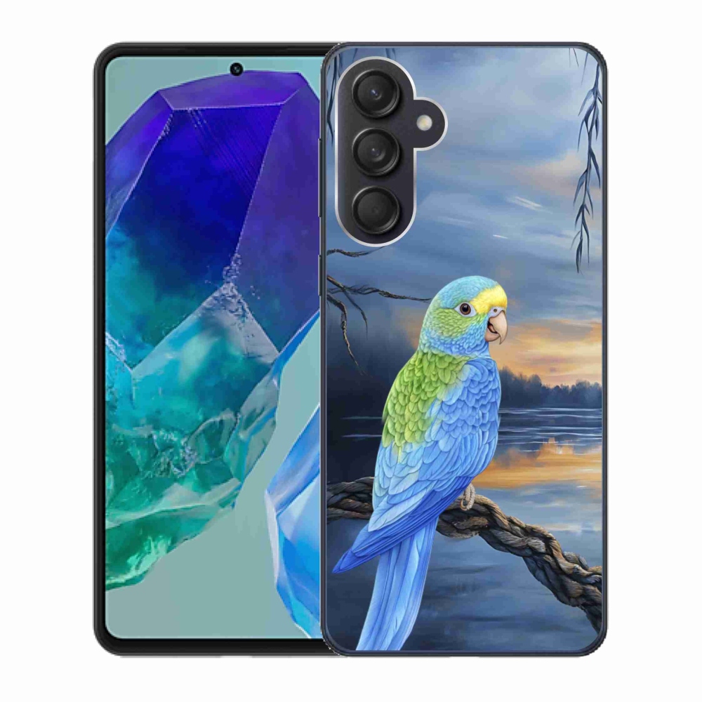 Gelový kryt mmCase na Samsung Galaxy M55 5G - modrý papoušek