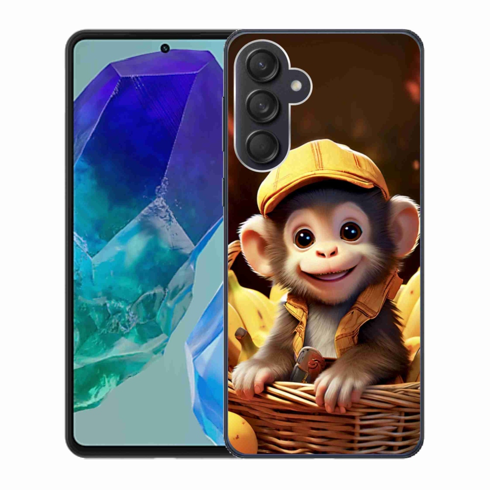 Gelový kryt mmCase na Samsung Galaxy M55 5G - opice v košíku