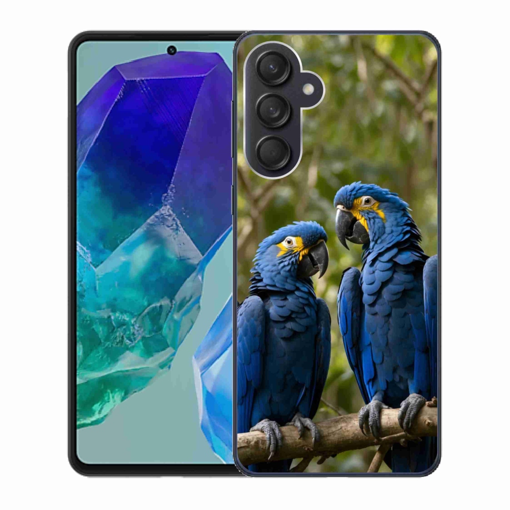 Gelový kryt mmCase na Samsung Galaxy M55 5G - papouščí duo