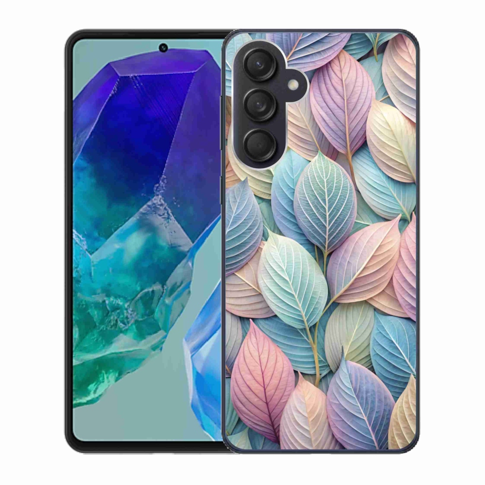 Gelový kryt mmCase na Samsung Galaxy M55 5G - pastelové listy