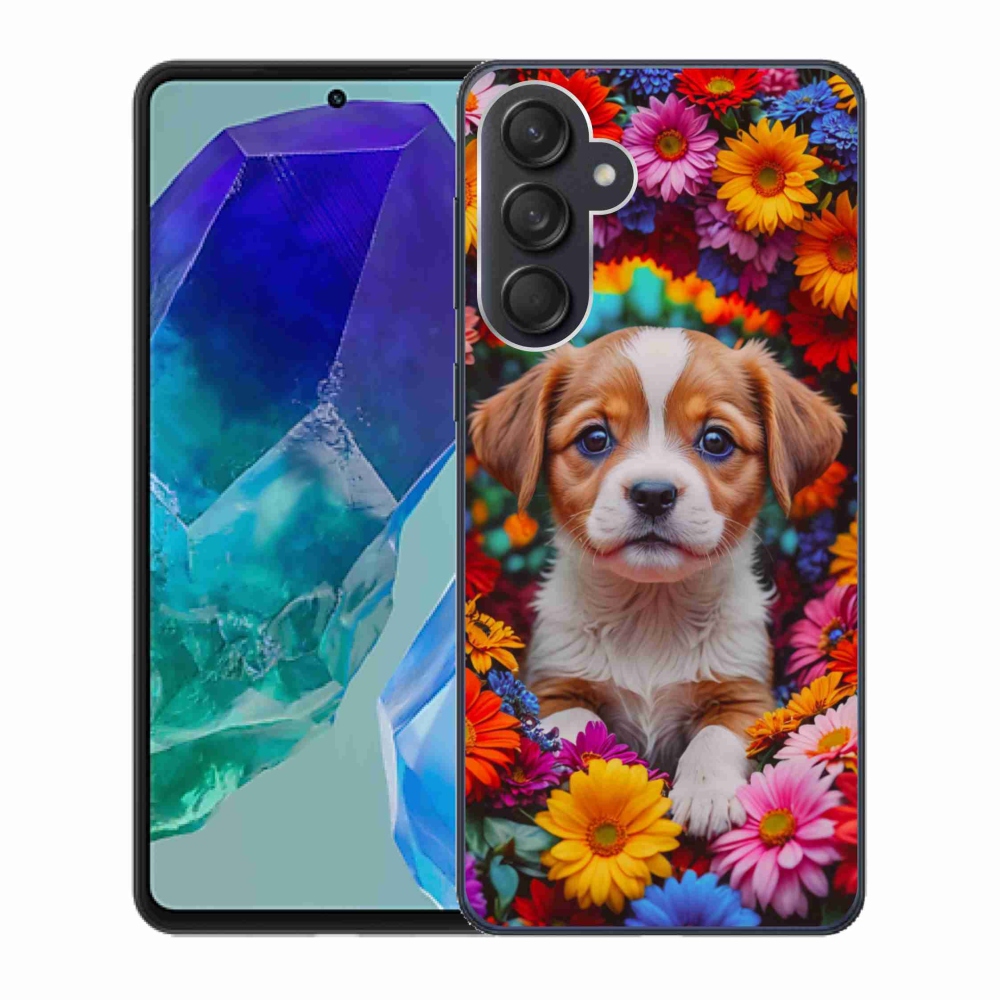 Gelový kryt mmCase na Samsung Galaxy M55 5G - roztomilé štěně