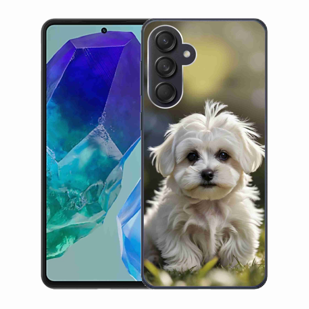 Gelový kryt mmCase na Samsung Galaxy M55 5G - roztomilý maltézský psík
