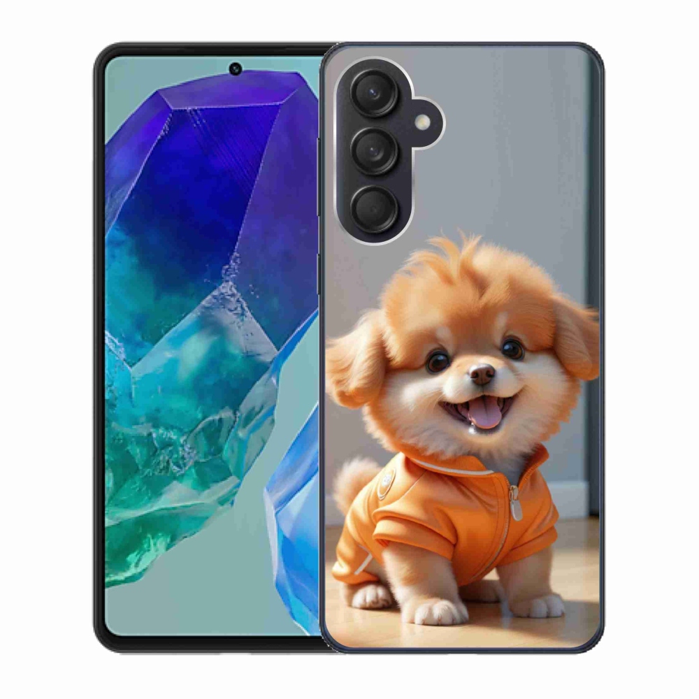 Gelový kryt mmCase na Samsung Galaxy M55 5G - roztomilý pomeranian v mikině