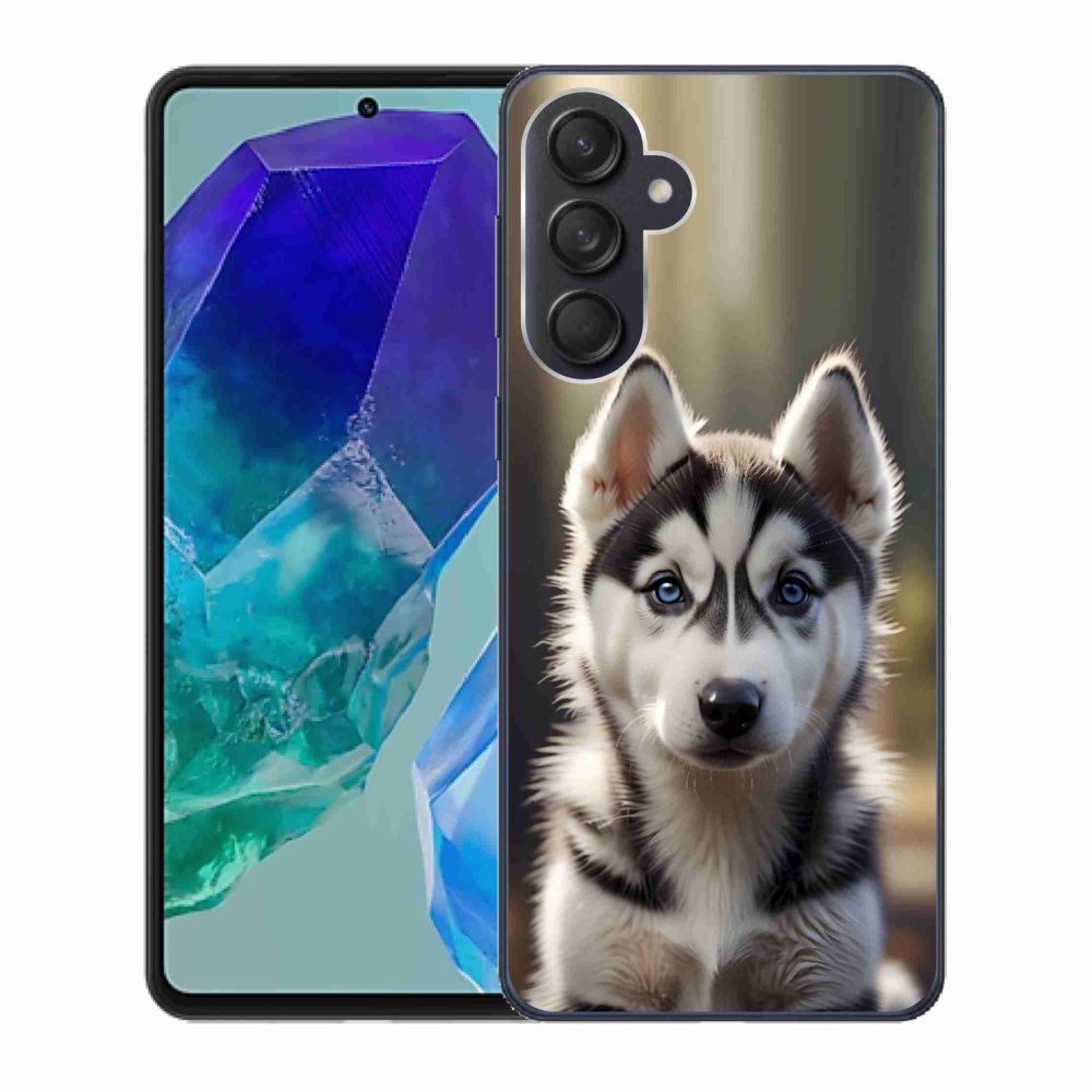 Gelový kryt mmCase na Samsung Galaxy M55 5G - roztomilý sibiřský husky