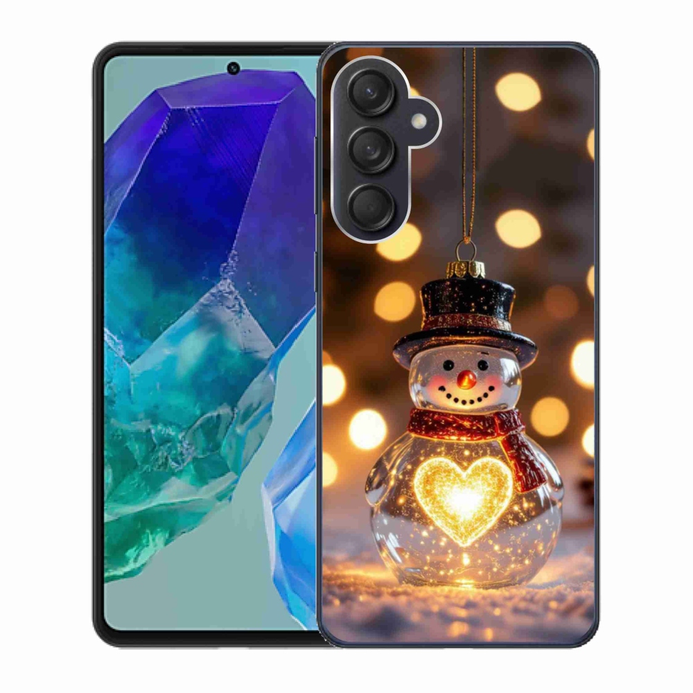 Gelový kryt mmCase na Samsung Galaxy M55 5G - svítící vánoční sněhulák