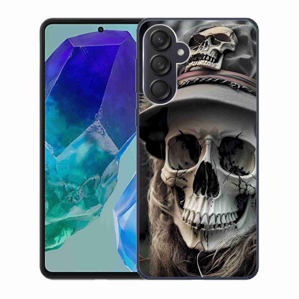 Gelový kryt mmCase na Samsung Galaxy M55 5G - temná lebka