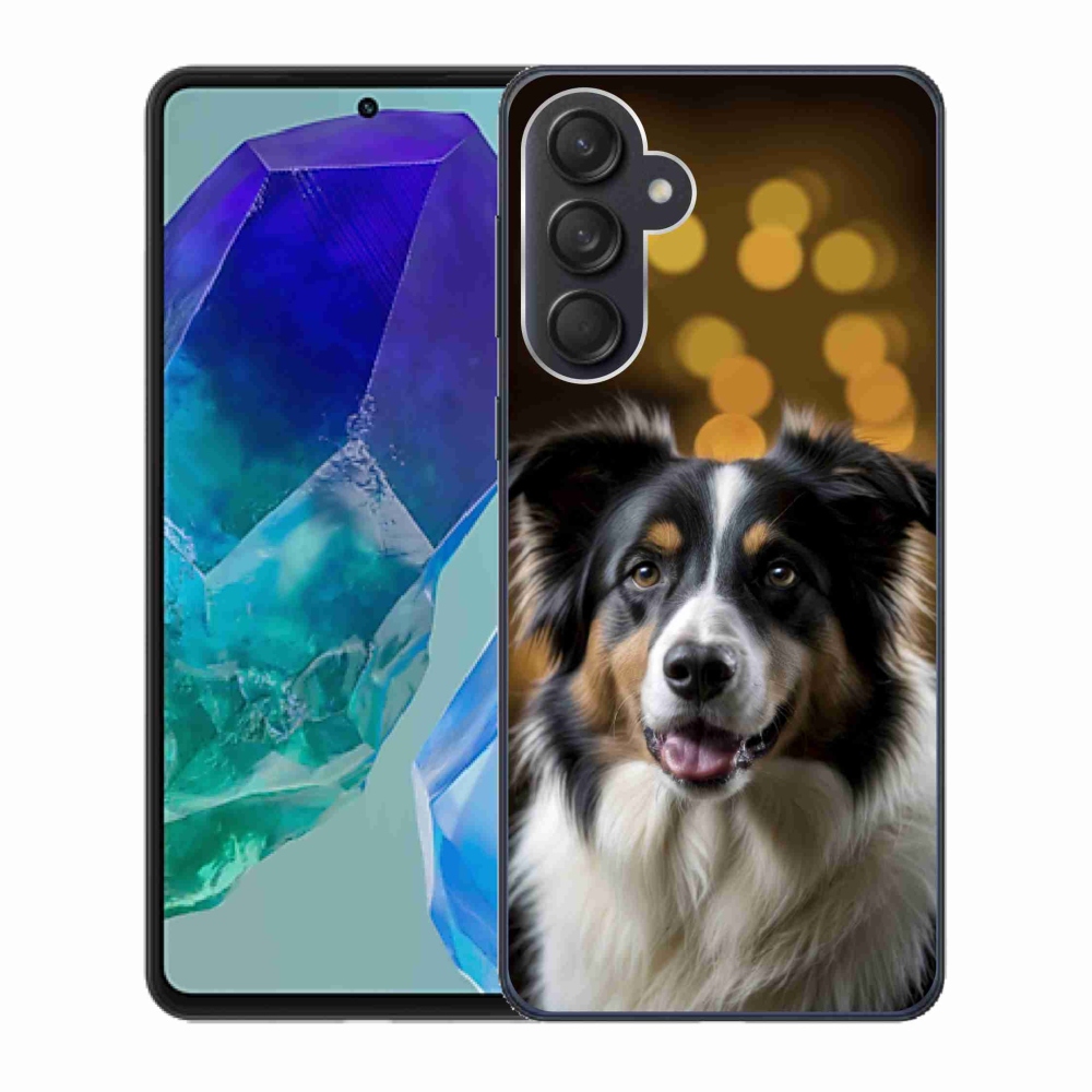 Gelový kryt mmCase na Samsung Galaxy M55 5G - usměvavý australský ovčák